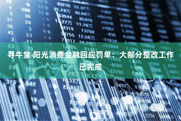 寻牛堂 阳光消费金融回应罚单：大部分整改工作已完成